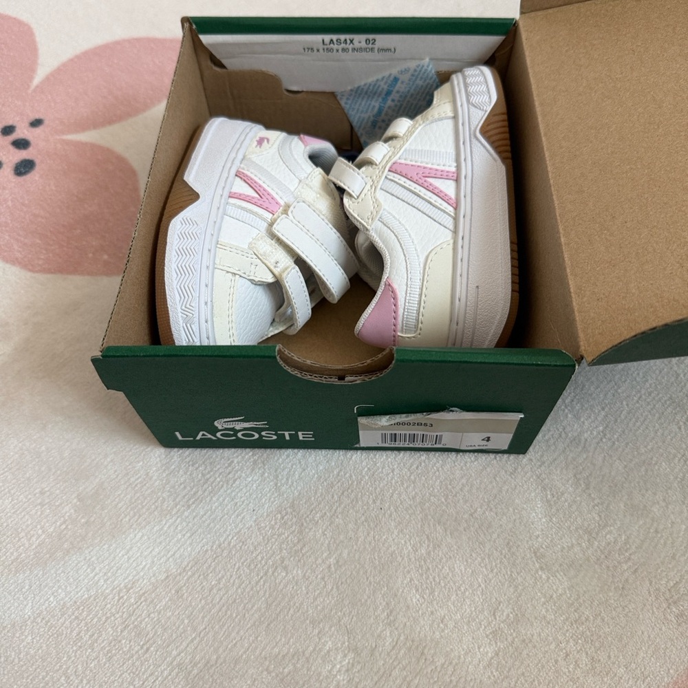 Lacoste Kids' Sneakers in White and Pink